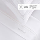 Cotton Satin Sheet Set - White / White - Nice