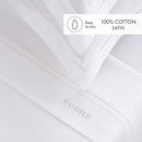 Cotton Satin Sheet Set - White / White - Nice