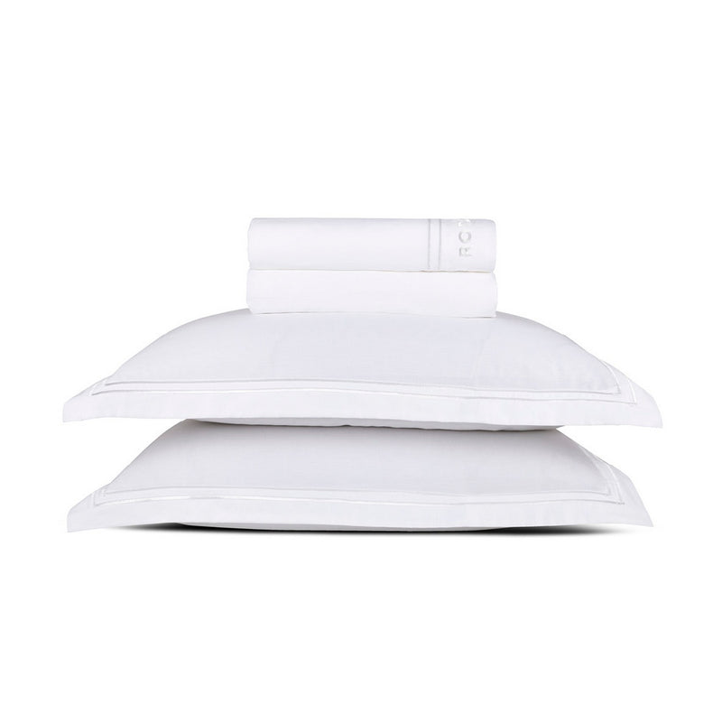Cotton Satin Sheet Set - White / White - Nice