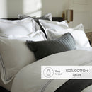 Cotton Satin Flat Sheet - Gray / White - Nice