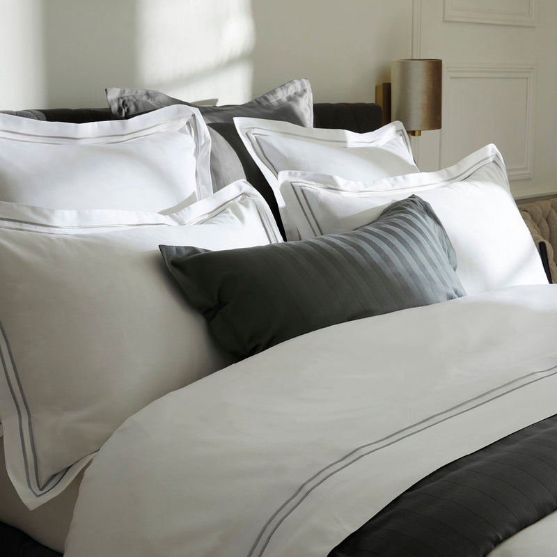 Cotton Satin Flat Sheet - Gray / White - Nice