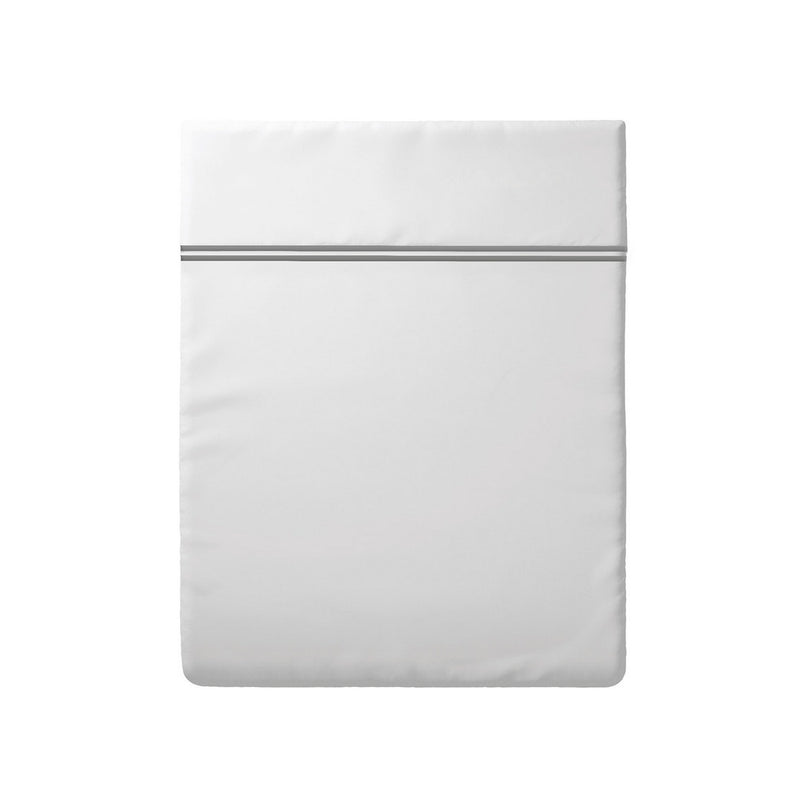 Cotton Satin Flat Sheet - Gray / White - Nice