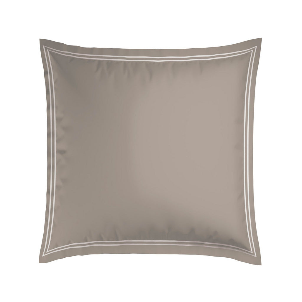 Juego De 2 Fundas De Almohada Satén De Algodón - Blanco / Topo - Nice