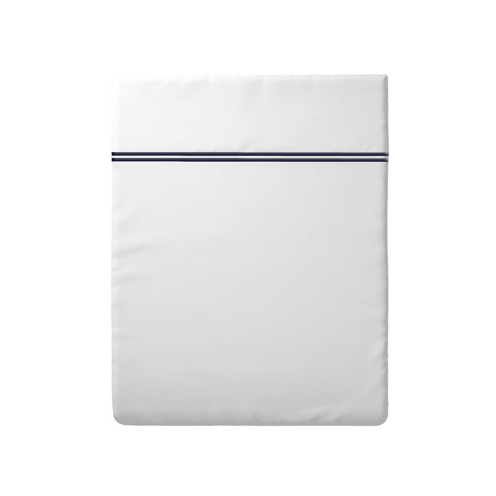 Cotton Satin Flat Sheet - Dark Blue / White - Nice