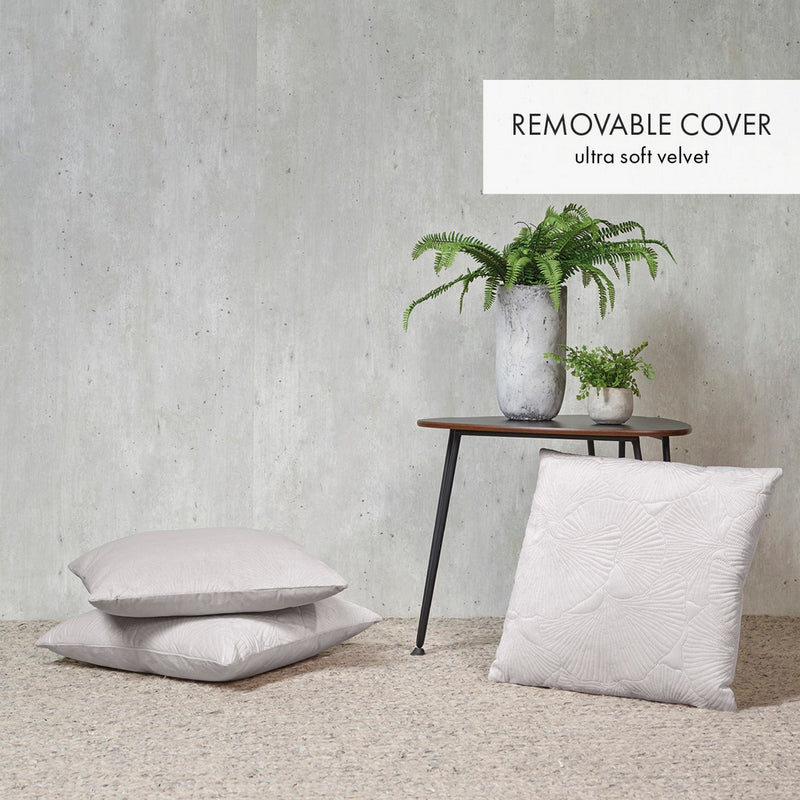 Chiseled Flower Cushion Cover - Taupe - Plain