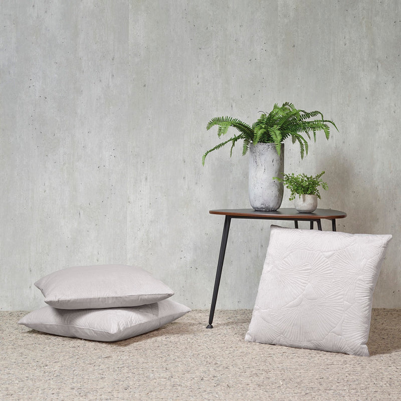 Chiseled Flower Cushion Cover - Taupe - Plain