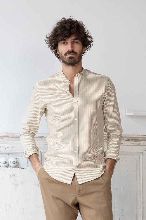 Chemise Hampton - Beige Et Blanche - Homme