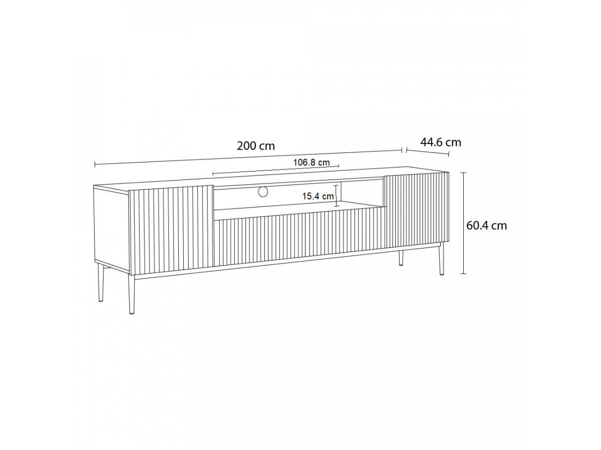 Kasha - TV Unit with Open Compartment - Gold Legs