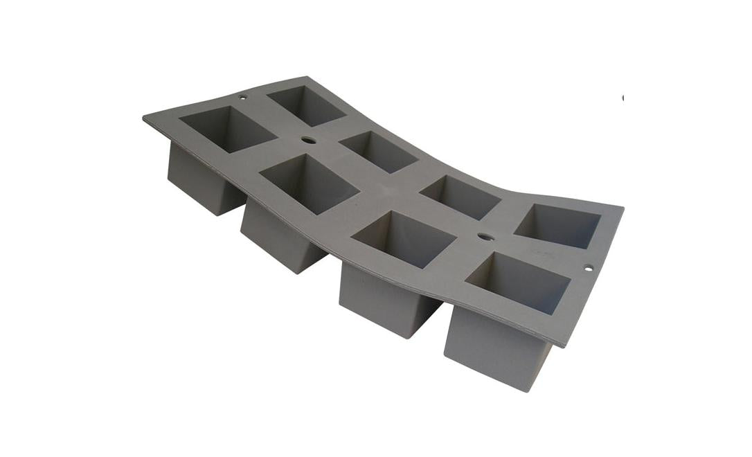 De Buyer – Elastomoule - Molde 8 Cubos - Silicona - Gris, molde de silicona gris para elaborar 8 pastelitos