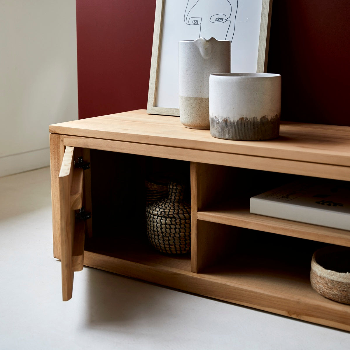 Basil - Meuble Tv - Teck - Naturel