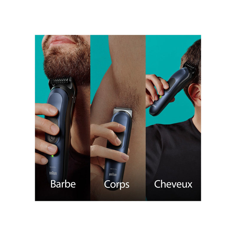 Tondeuse 10 En 1 - Kit Pour Barbe, Cheveux, Corps - Series 7 Mgk7421 - Black/Blue