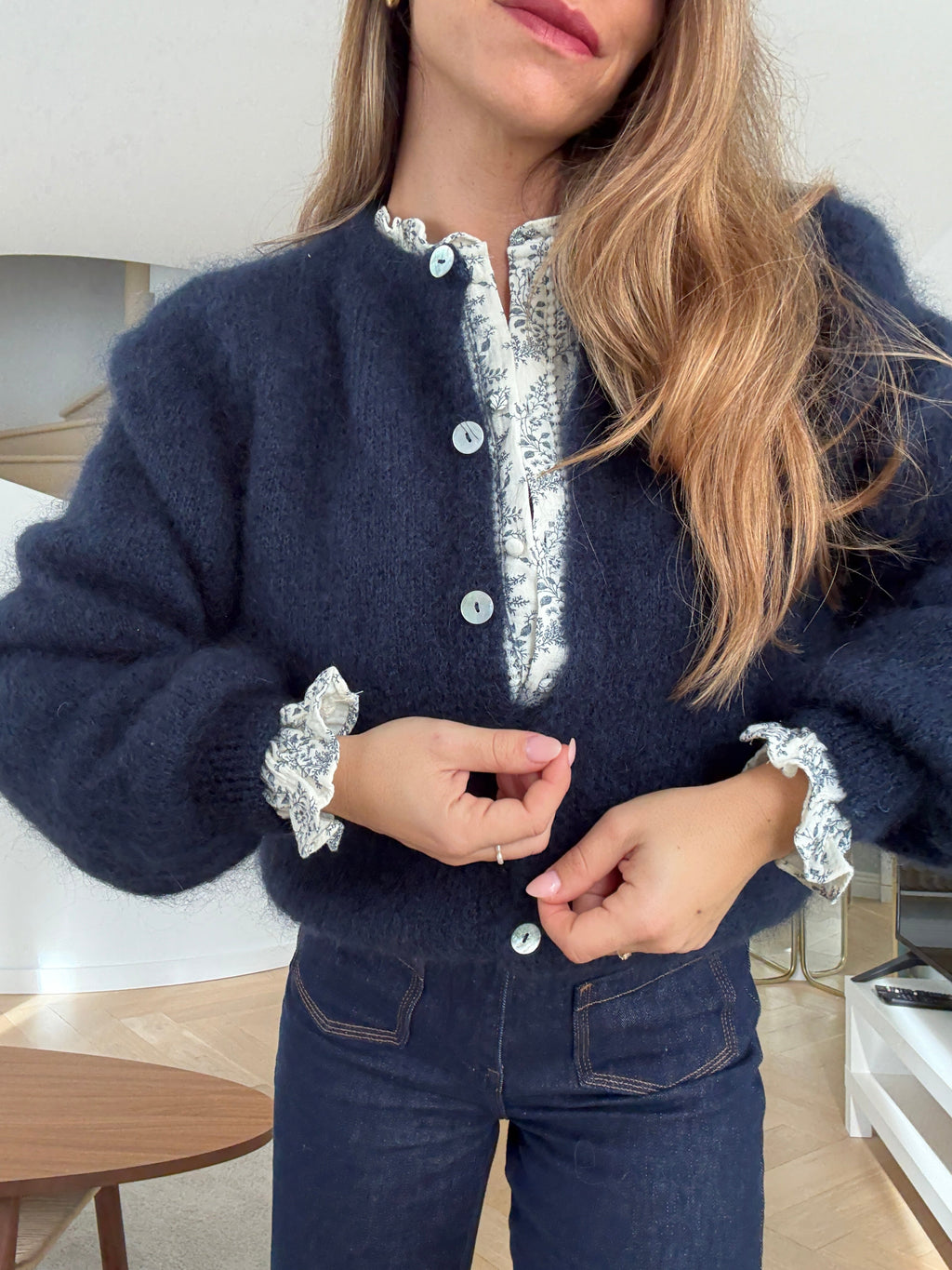 Bianca navy blue wool knit