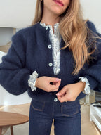 Bianca navy blue wool knit