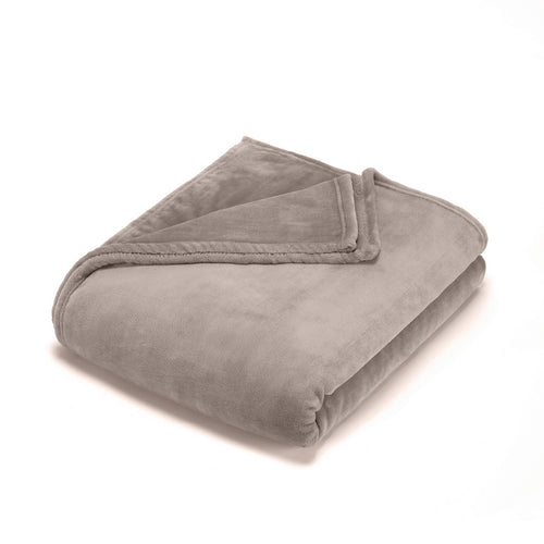 Uni - Plaid En Polaire - Taupe