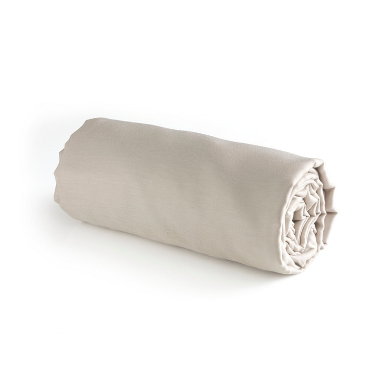 Uni - Drap-Housse - Satin De Coton - Taupe 05