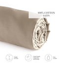 Uni - Drap-Housse - Satin De Coton - Taupe 01
