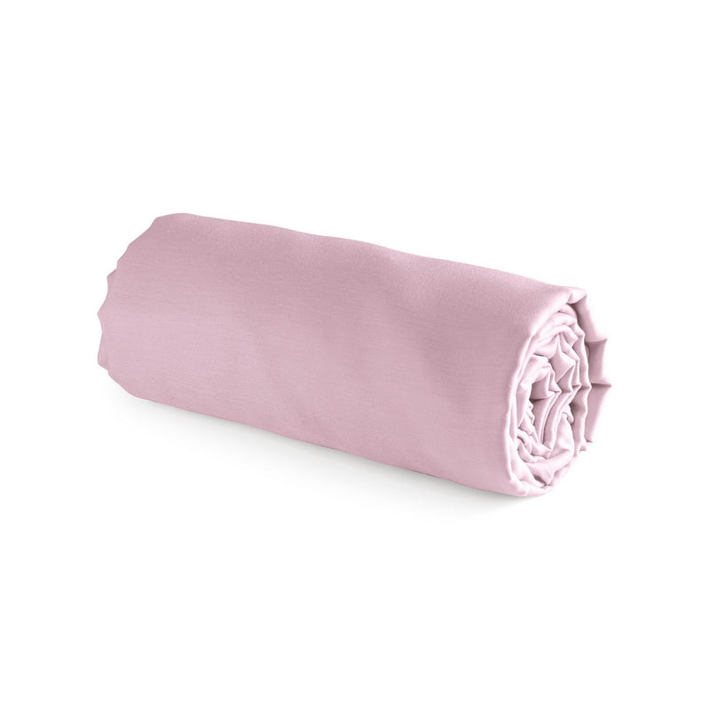 Uni - Drap-Housse - Satin De Coton - Rose 02
