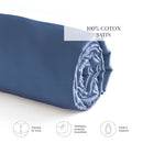 Uni - Drap-Housse - Satin De Coton - Bleu 06