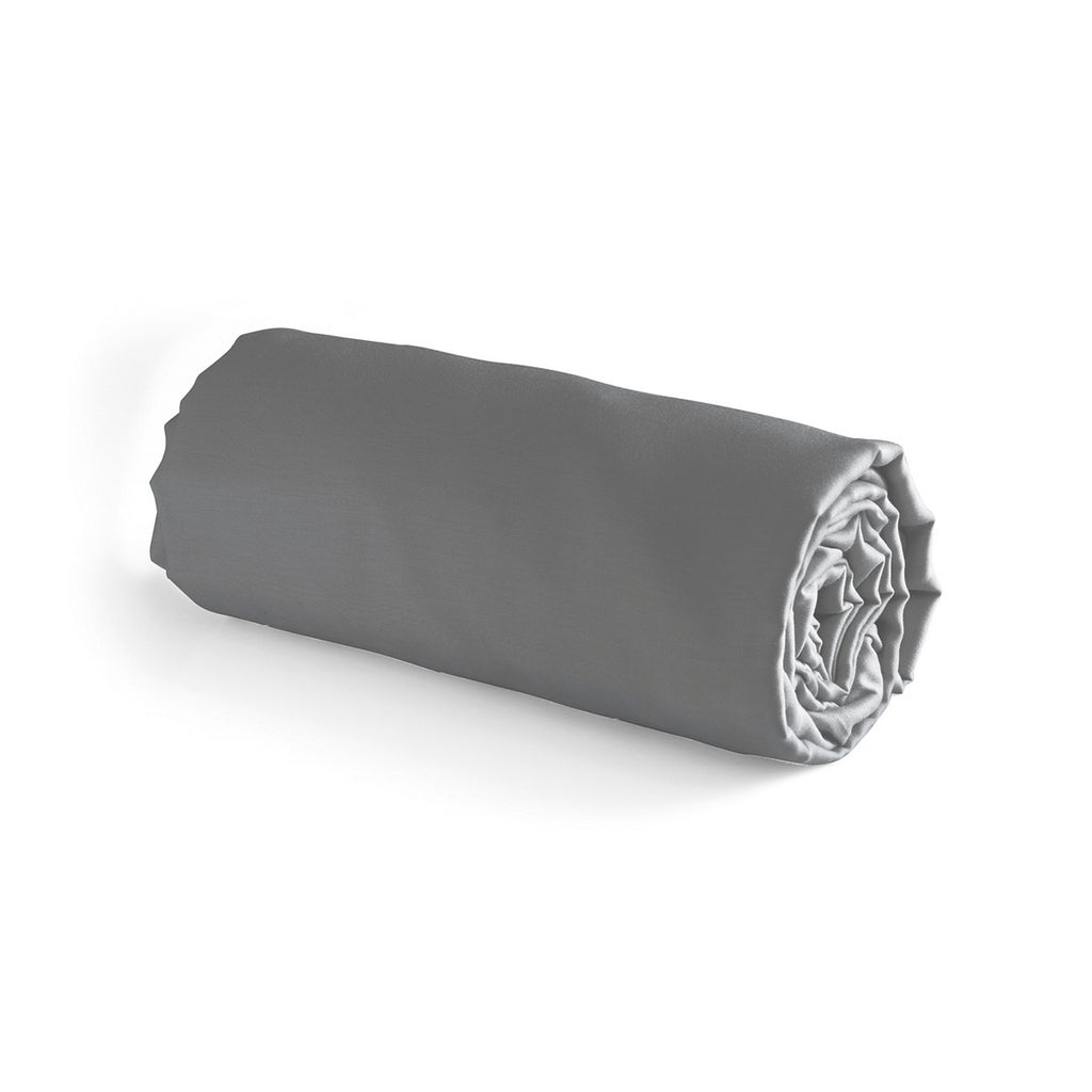 Uni - Drap-Housse - Satin De Coton - Gris 02