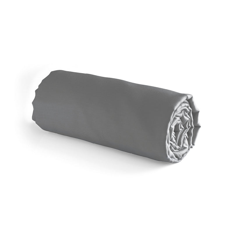 Uni - Drap-Housse - Satin De Coton - Gris 02