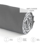 Uni - Drap-Housse - Satin De Coton - Gris 02