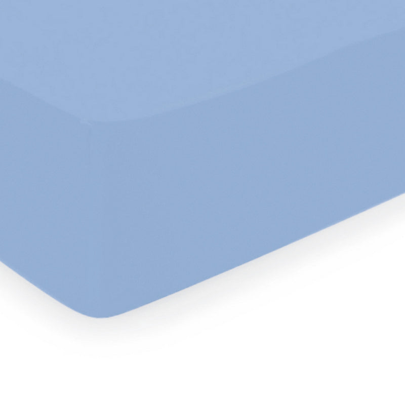 Uni - Drap-Housse - Satin De Coton - Bleu 02