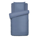 Dobby Stripe Woven - Parure Housse De Couette + Taie D'Oreiller - Satin De Coton - Rayure Tissé Dobby - Bleu