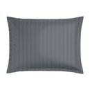Dobby Stripe Woven - Set De 2 Taies D'Oreiller - Satin De Coton - Rayure Tissé Dobby - Gris Foncé