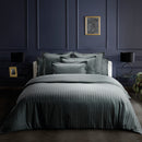 Dobby Stripe Woven - Set De 2 Taies D'Oreiller - Satin De Coton - Rayure Tissé Dobby - Gris Foncé