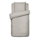 Dobby Stripe Woven - Parure Housse De Couette + Taie D'Oreiller - Satin De Coton - Rayure Tissé Dobby - Taupe