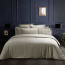 Dobby Stripe Woven - Parure Housse De Couette + Taie D'Oreiller - Satin De Coton - Rayure Tissé Dobby - Taupe