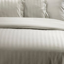 Dobby Stripe Woven - Parure Housse De Couette + Taie D'Oreiller - Satin De Coton - Rayure Tissé Dobby - Taupe