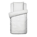 Dobby Stripe Woven - Parure Housse De Couette + Taie D'Oreiller - Satin De Coton - Rayure Tissé Dobby - Blanc