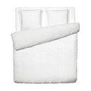 Dobby Stripe Woven - Parure Housse De Couette + 2 Taies D'Oreiller - Satin De Coton - Rayure Tissé Dobby - Blanc