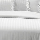 Dobby Stripe Woven - Parure Housse De Couette + 2 Taies D'Oreiller - Satin De Coton - Rayure Tissé Dobby - Blanc