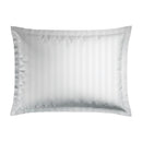 Dobby Stripe Woven - Set De 2 Taies D'Oreiller - Satin De Coton - Rayure Tissé Dobby - Blanc