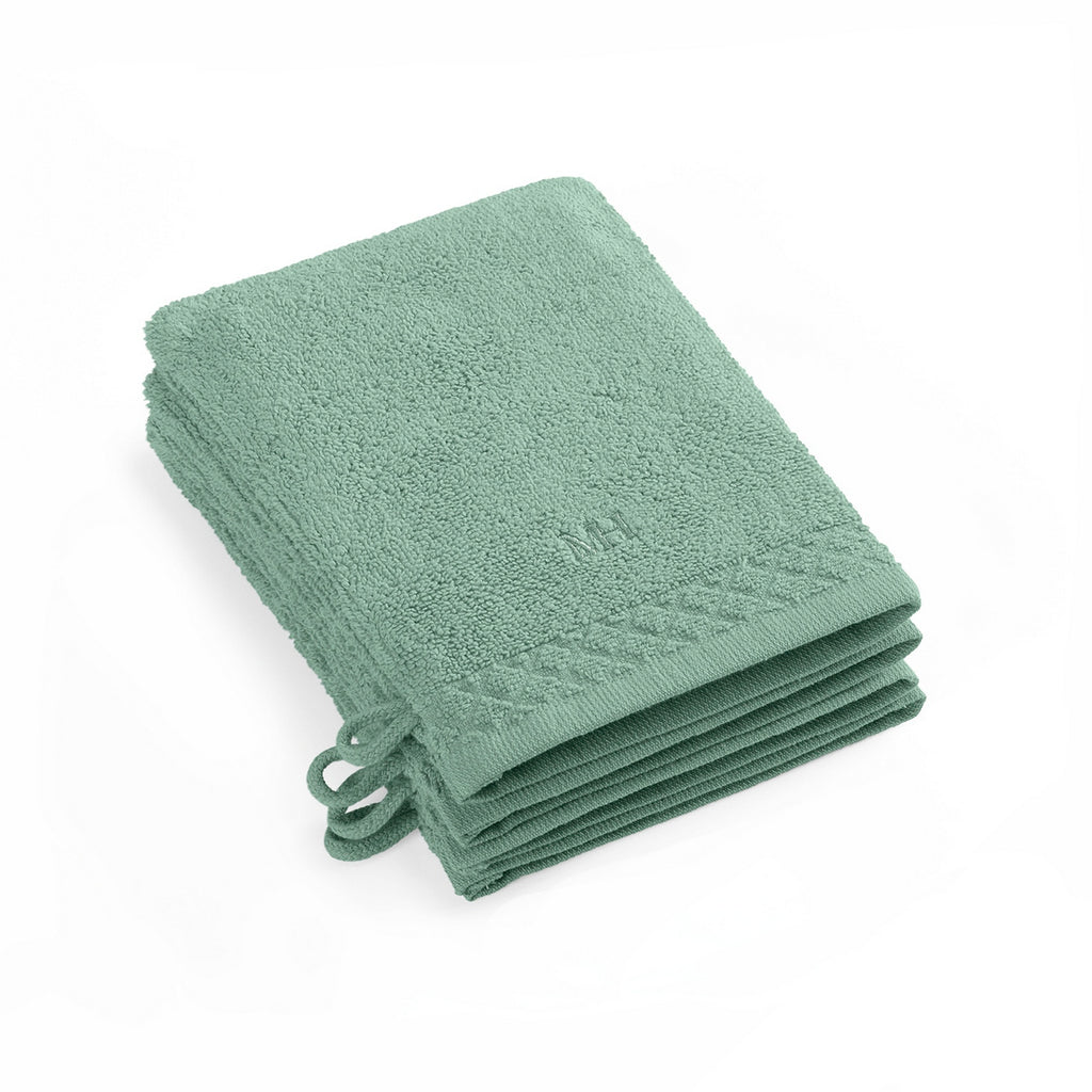 Eden - Set De 4 Gants De Toilette - Vert Bouteille