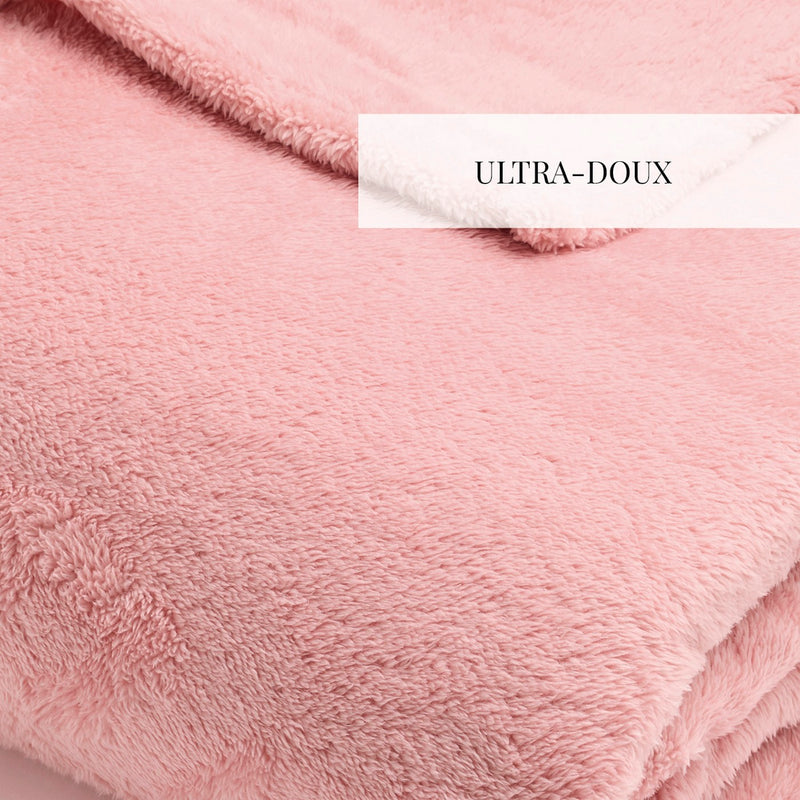 Uni - Plaid En Polaire - Rose Clair