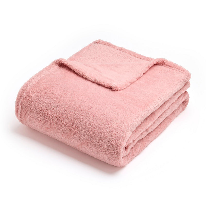 Uni - Plaid En Polaire - Rose Clair