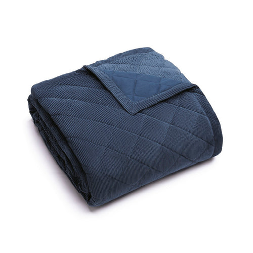 Diamond - Couvre-Lit Corduroy - Bleu