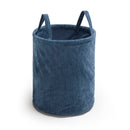 Uni - Panier À Linge Velours Côtelé - Bleu