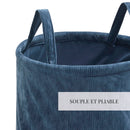 Uni - Panier À Linge Velours Côtelé - Bleu