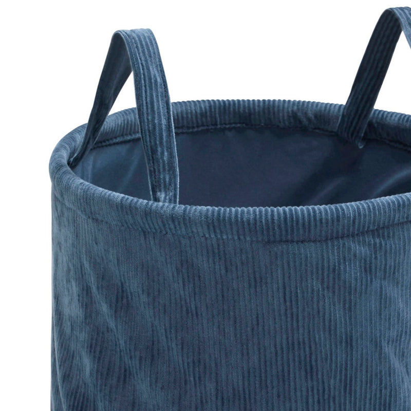 Uni - Panier À Linge Velours Côtelé - Bleu