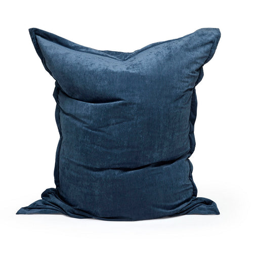 Uni - Housse De Pouf Velours Côtelé - Bleu