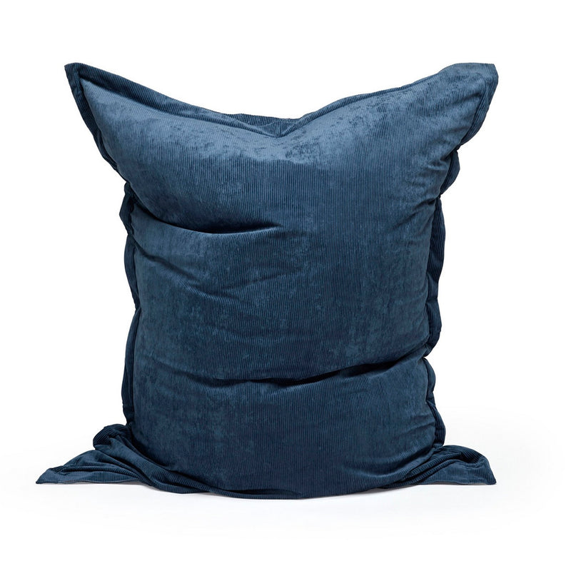 Uni - Housse De Pouf Velours Côtelé - Bleu