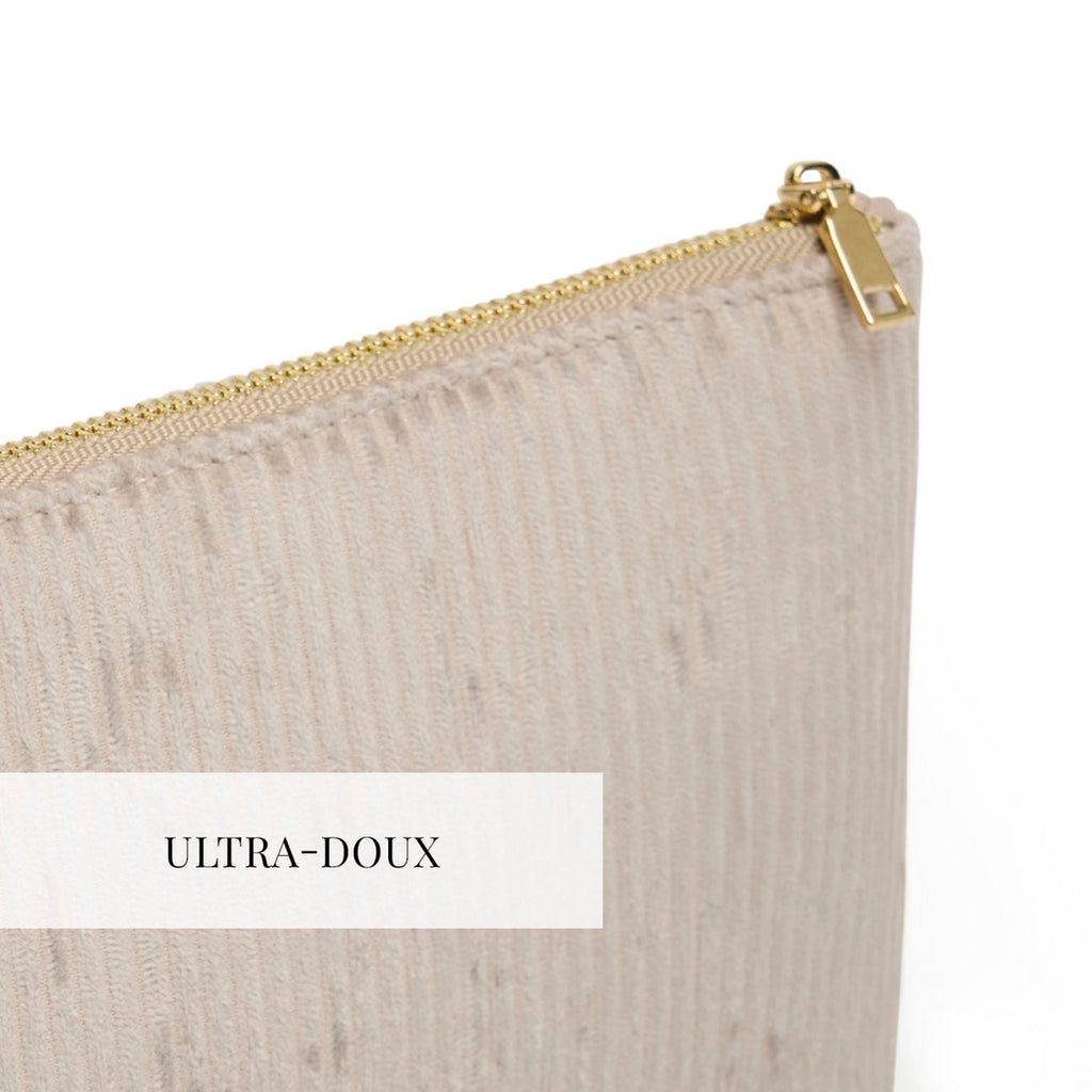 Uni - Pochette Plate Velours Côtelé - Taupe