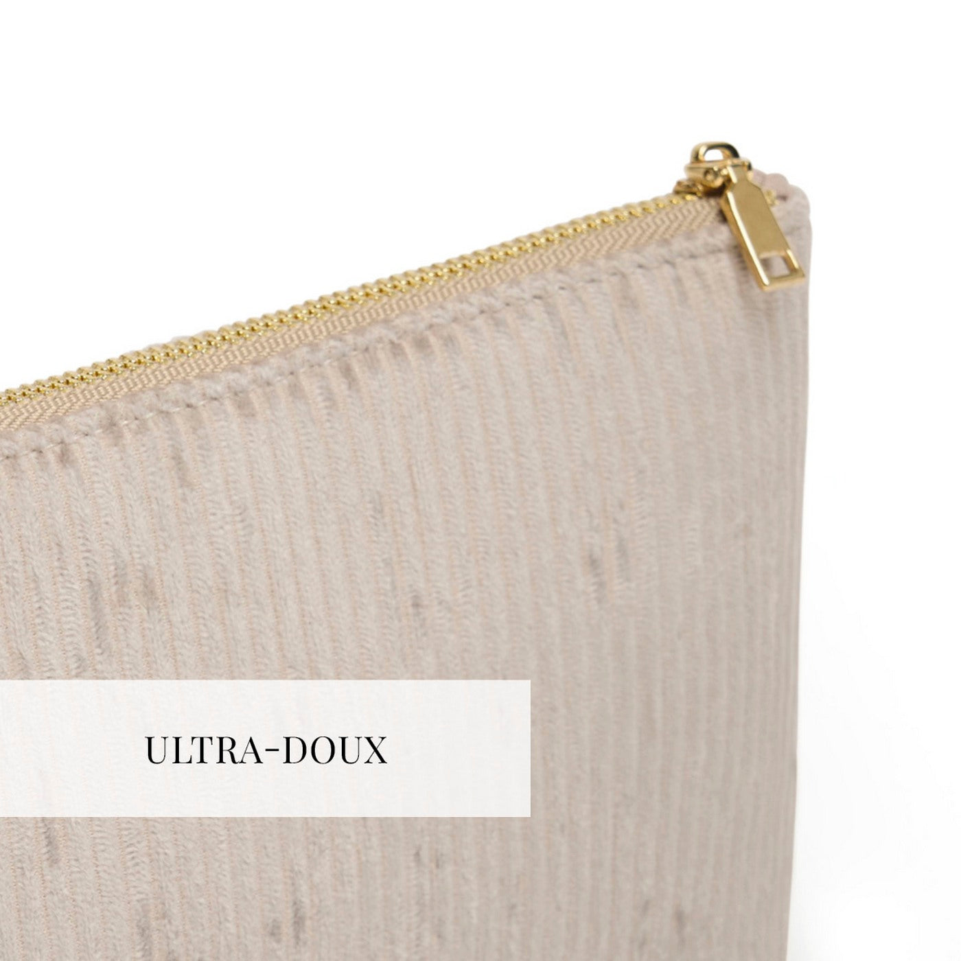 Uni - Pochette Plate Velours Côtelé - Taupe