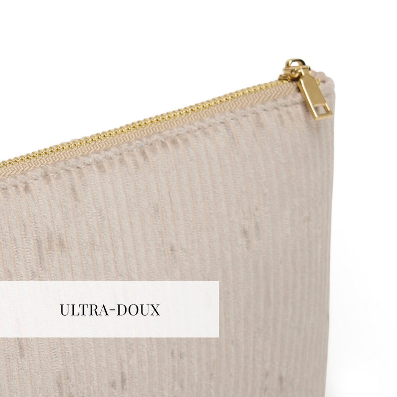 Uni - Pochette Plate Velours Côtelé - Taupe