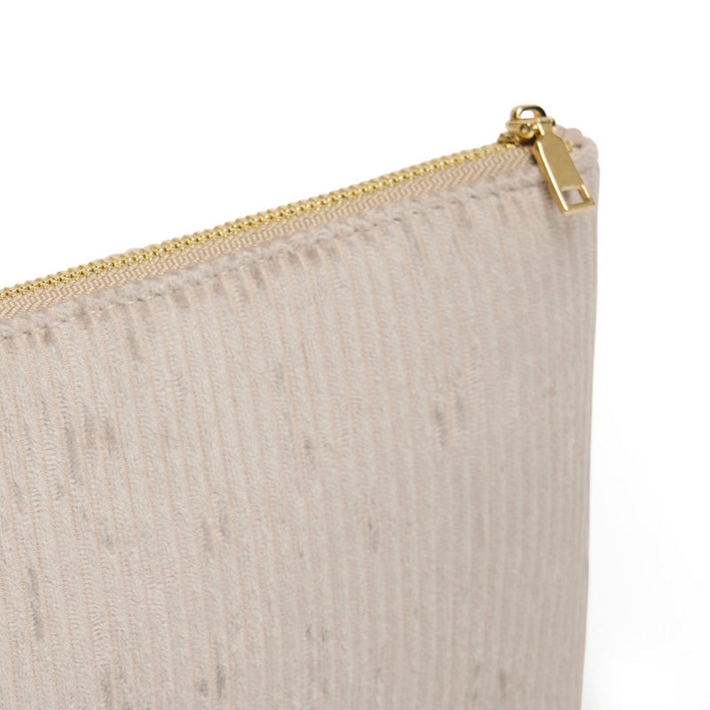 Uni - Pochette Plate Velours Côtelé - Taupe
