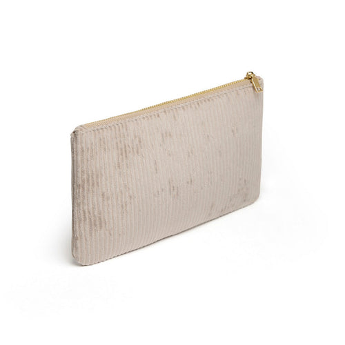Uni - Pochette Plate Velours Côtelé - Taupe
